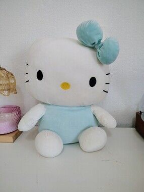 Hello Kitty Plush/ Pillow - White & Light Blue Bow Cloud Soft